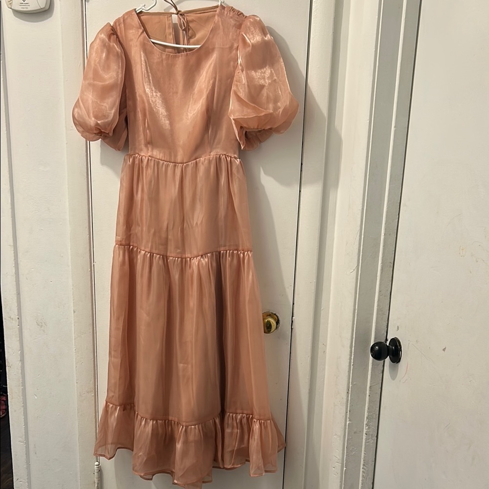 Elegant Peach Maxi Dress